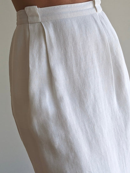 Vintage Ivory Linen Skirt