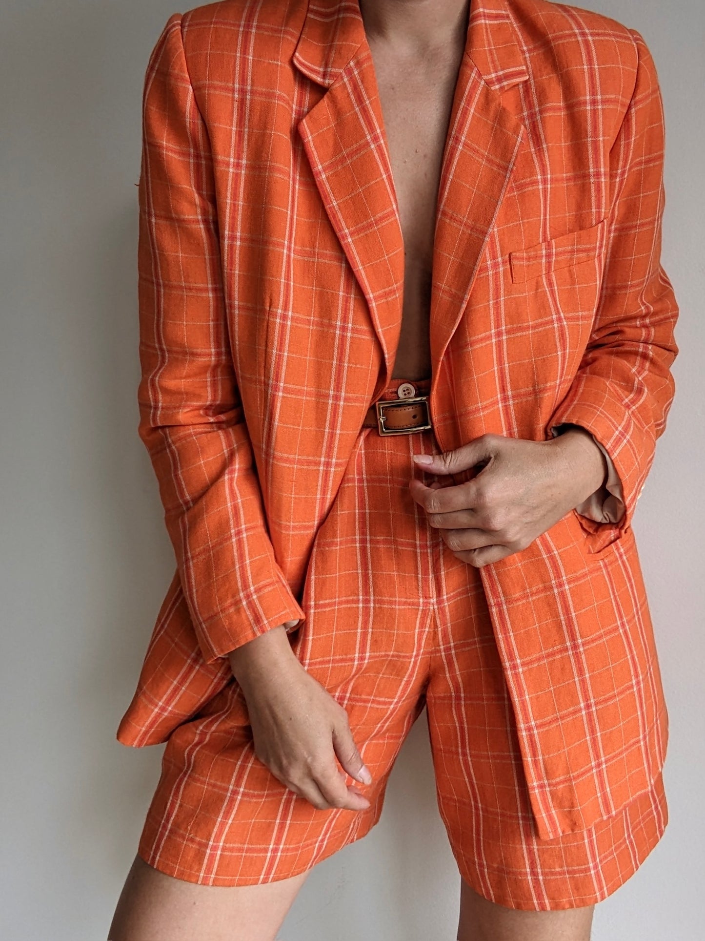 Rare Vintage Citrus Linen Shorts Suit