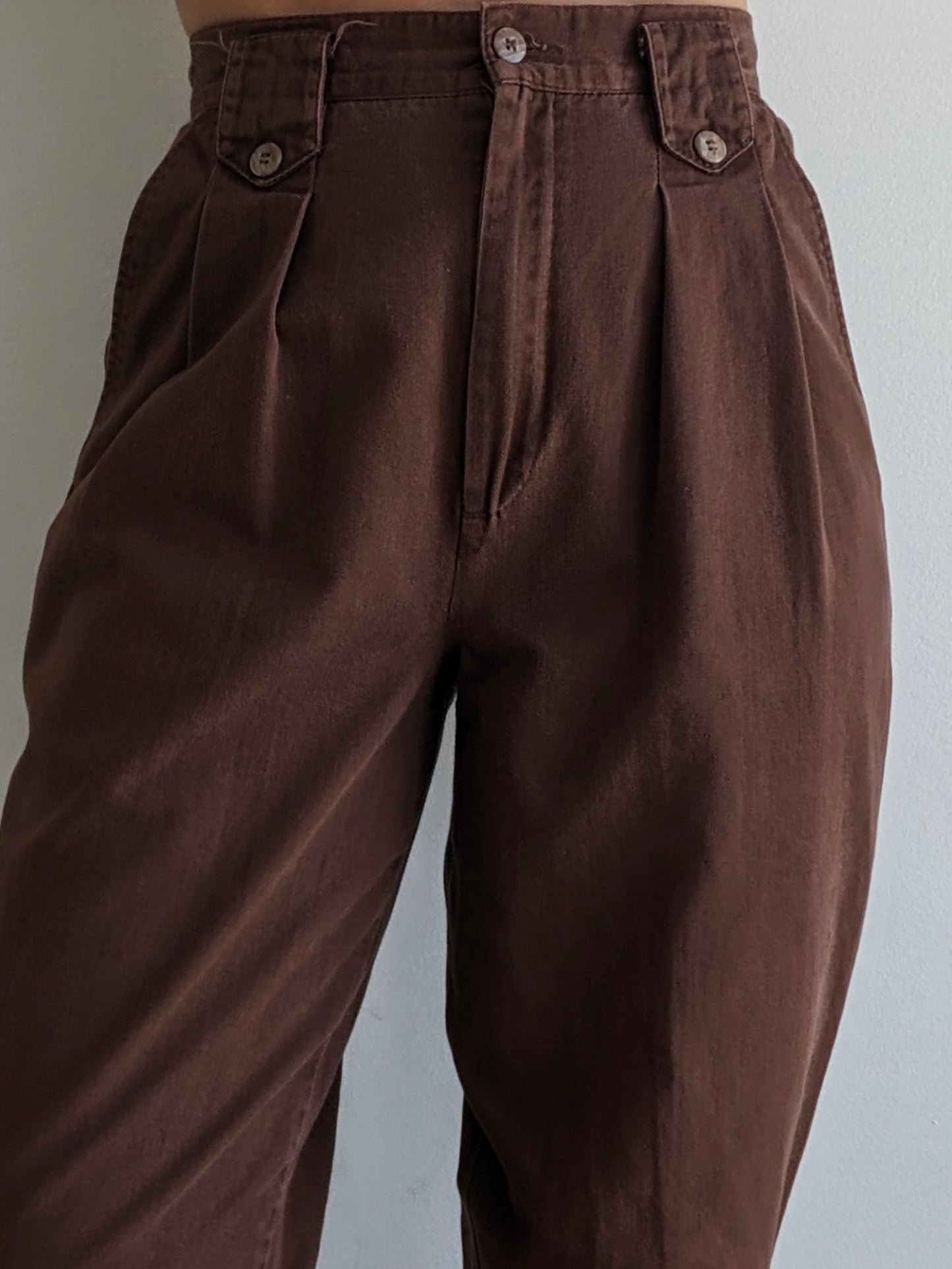 Vintage Palmetto's Cocoa Pleated Trousers