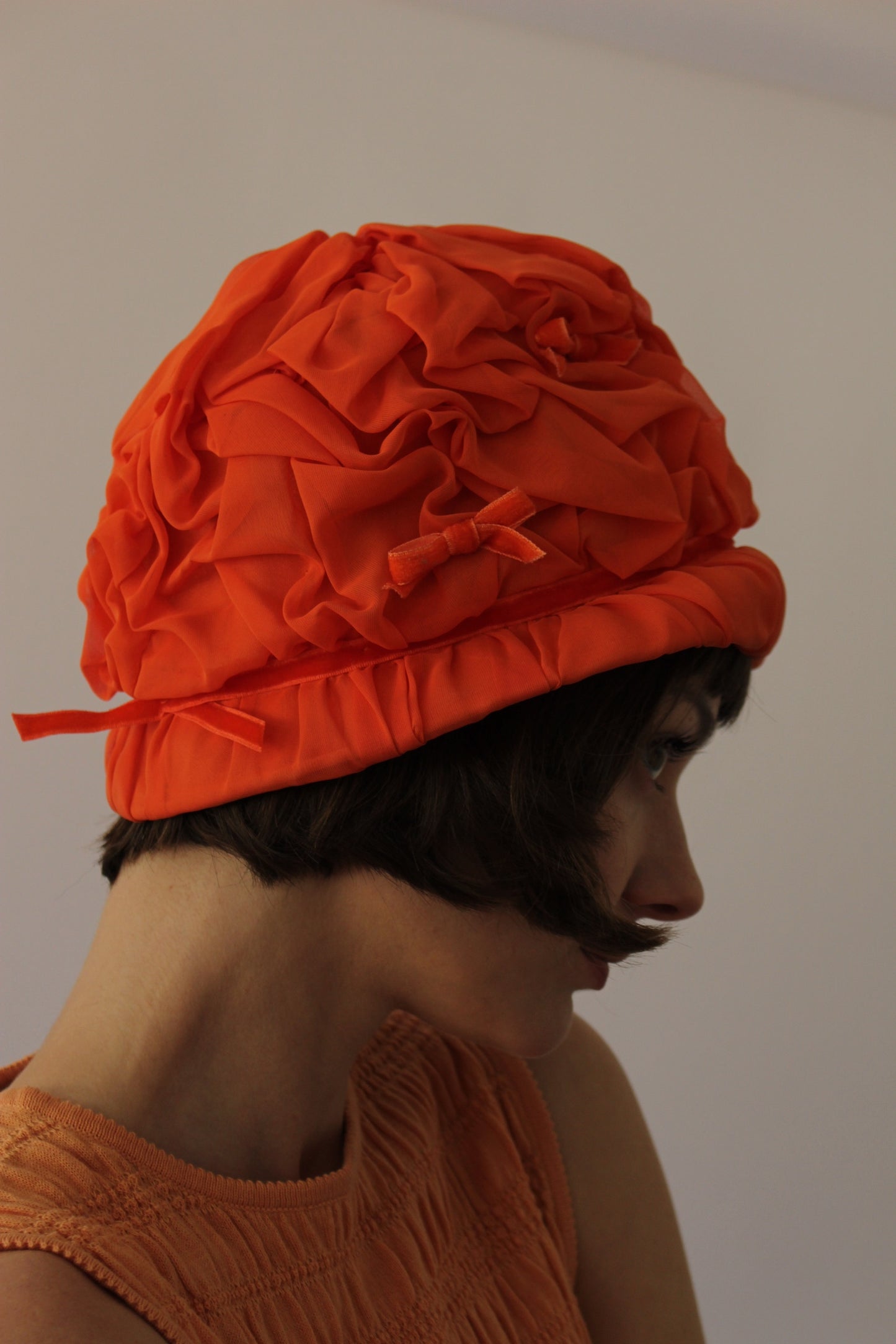 Vintage 1960s Citrus Chiffon Hat