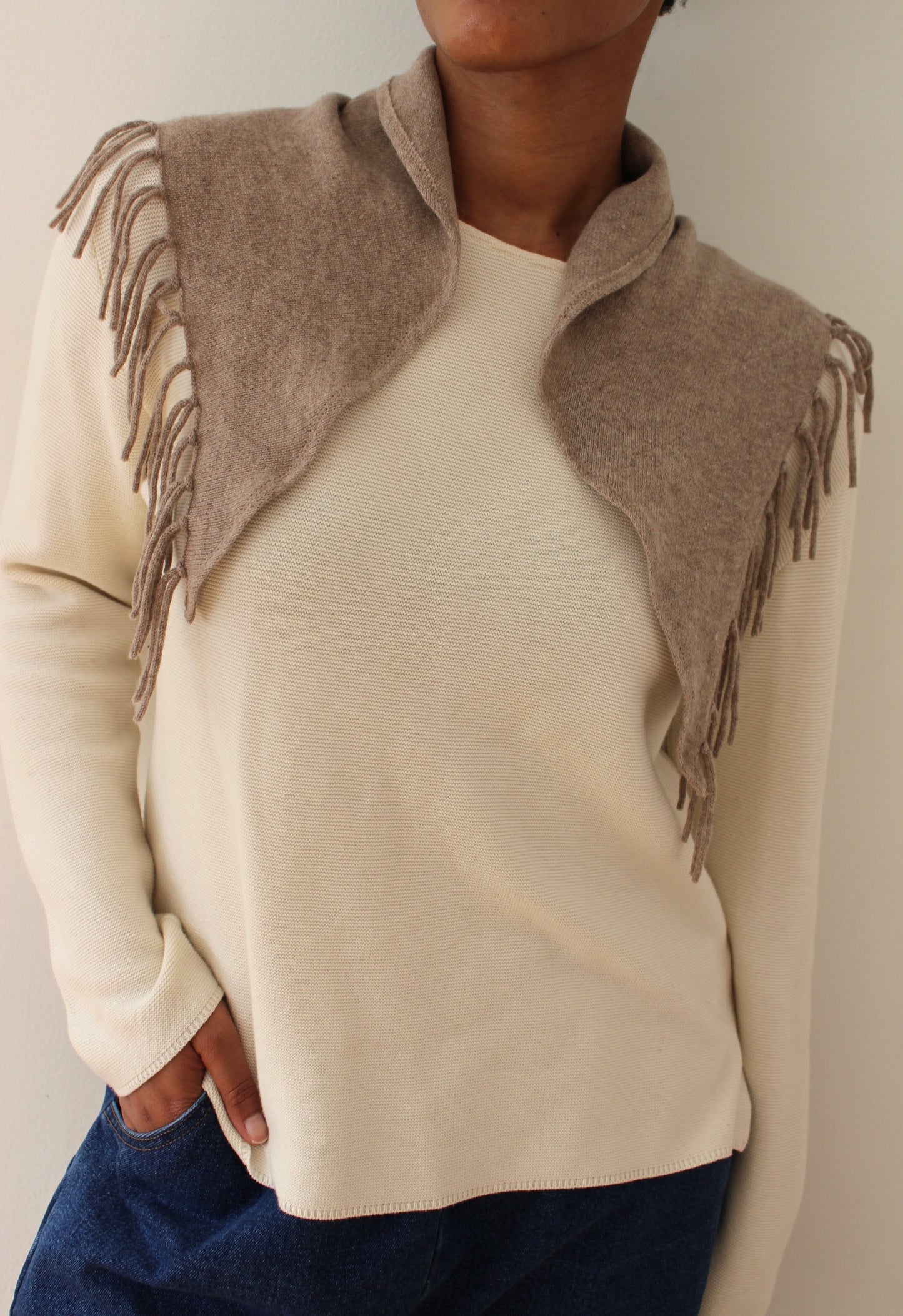 Reworked Cashmere Fringed Bandana