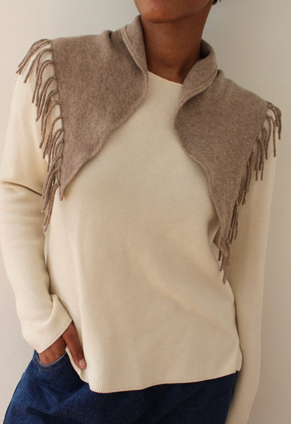 Reworked Cashmere Fringed Bandana