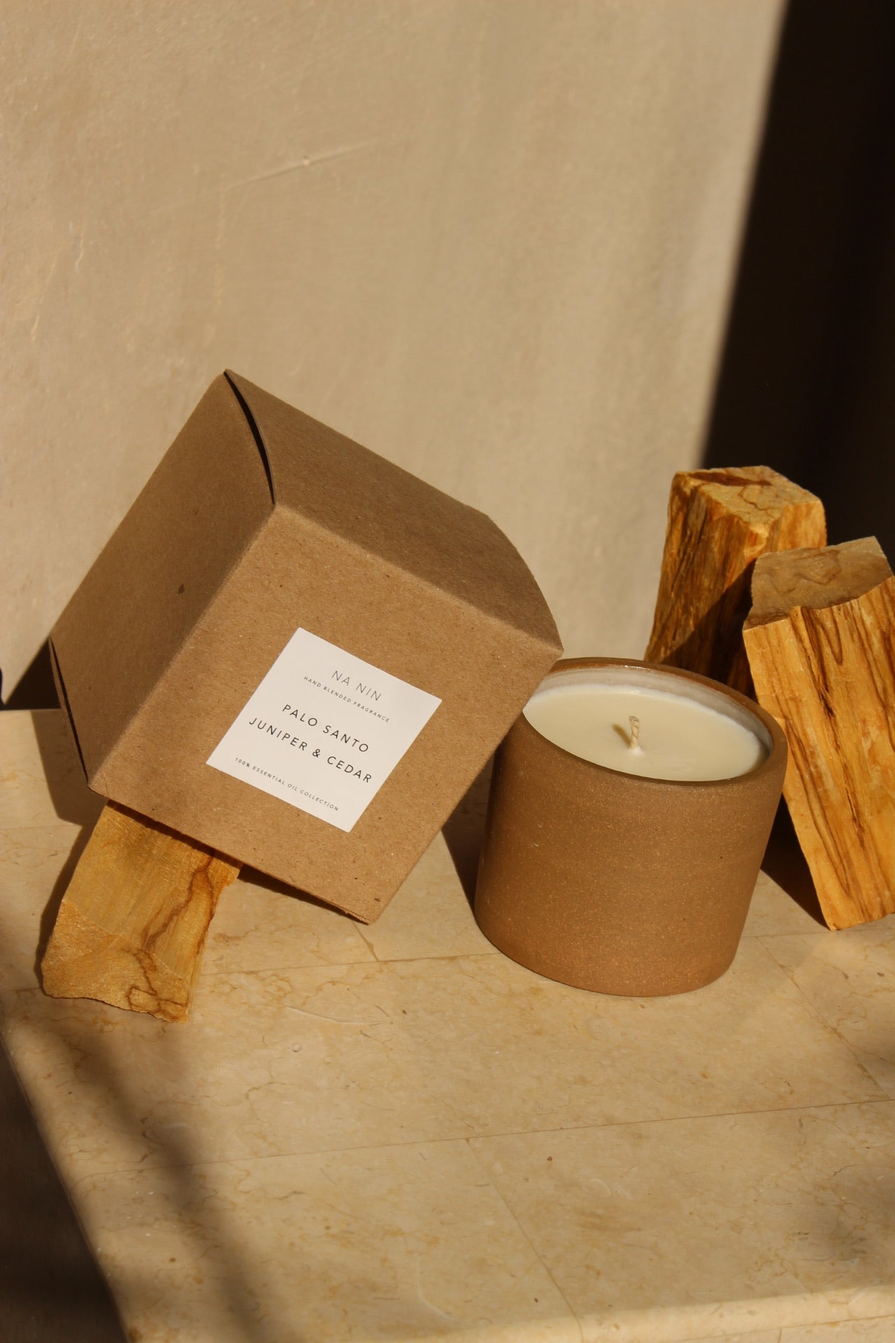 Palo Santo, Juniper, & Cedarwood Soy Candle / Available in White & Terracotta Ceramic