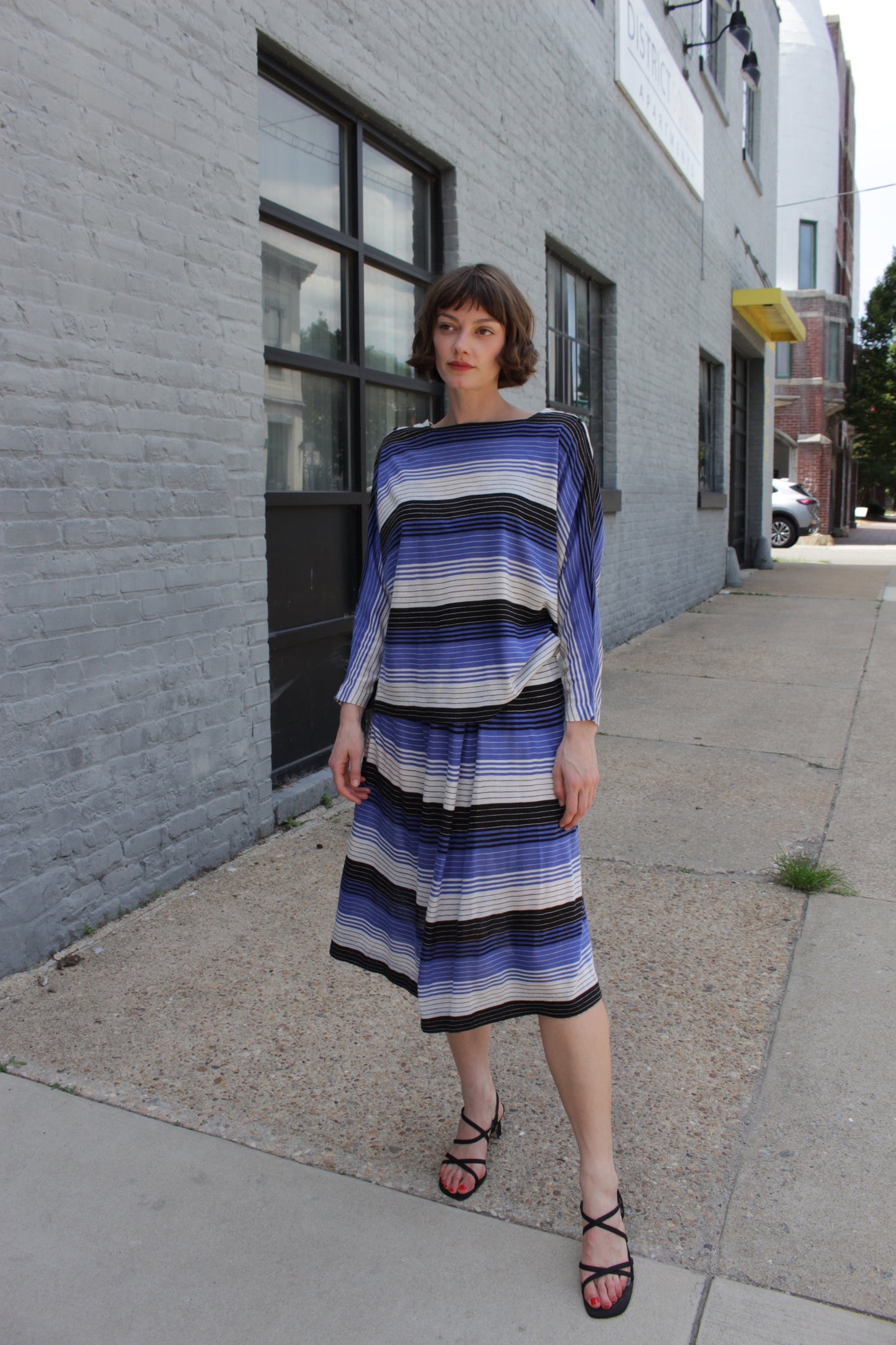Christian Dior Striped Knit Skirt Set