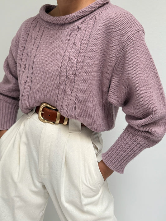 Vintage Lavender Roll Neck Sweater
