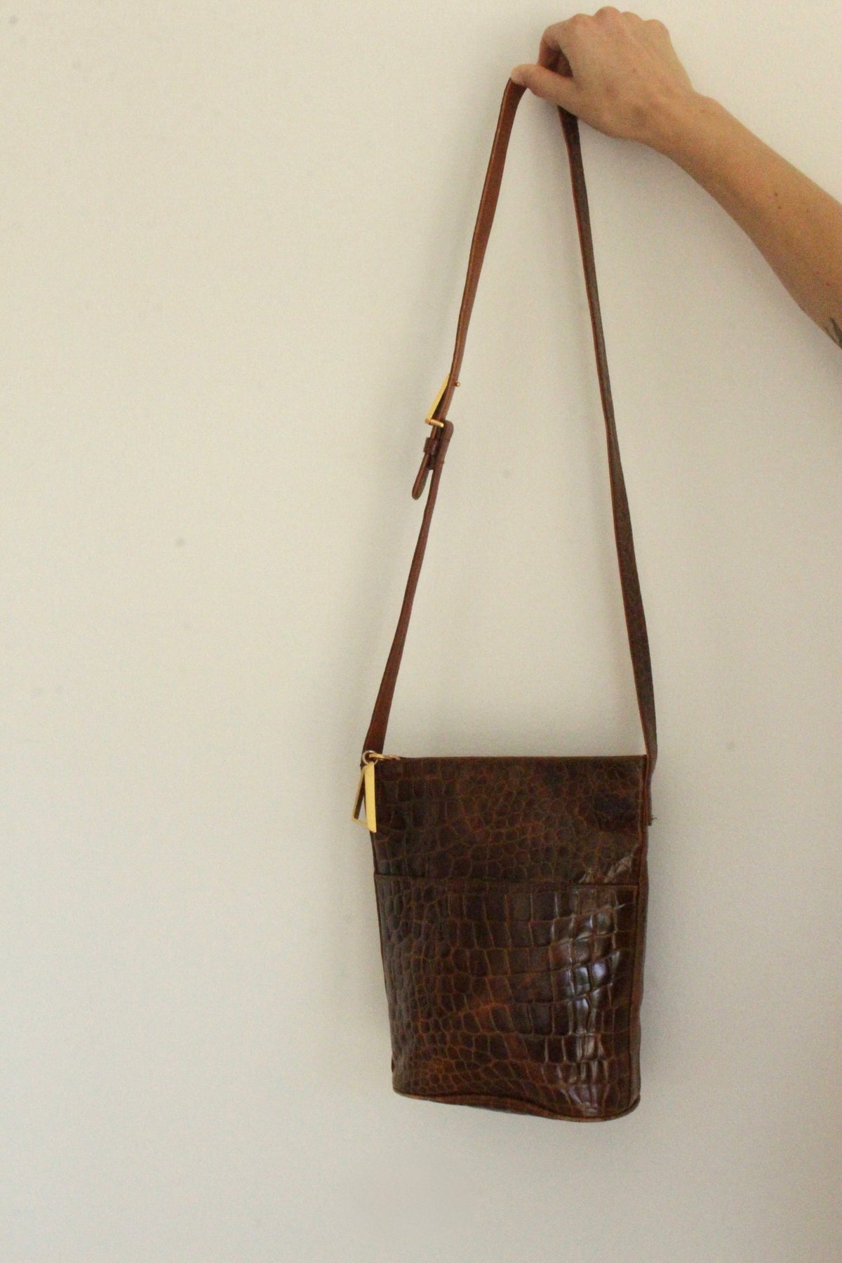 Incredible Vintage Croc-Embossed Leather Purse