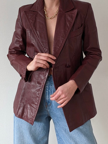 Favorite Vintage Etienne Aigner Merlot Leather Jacket