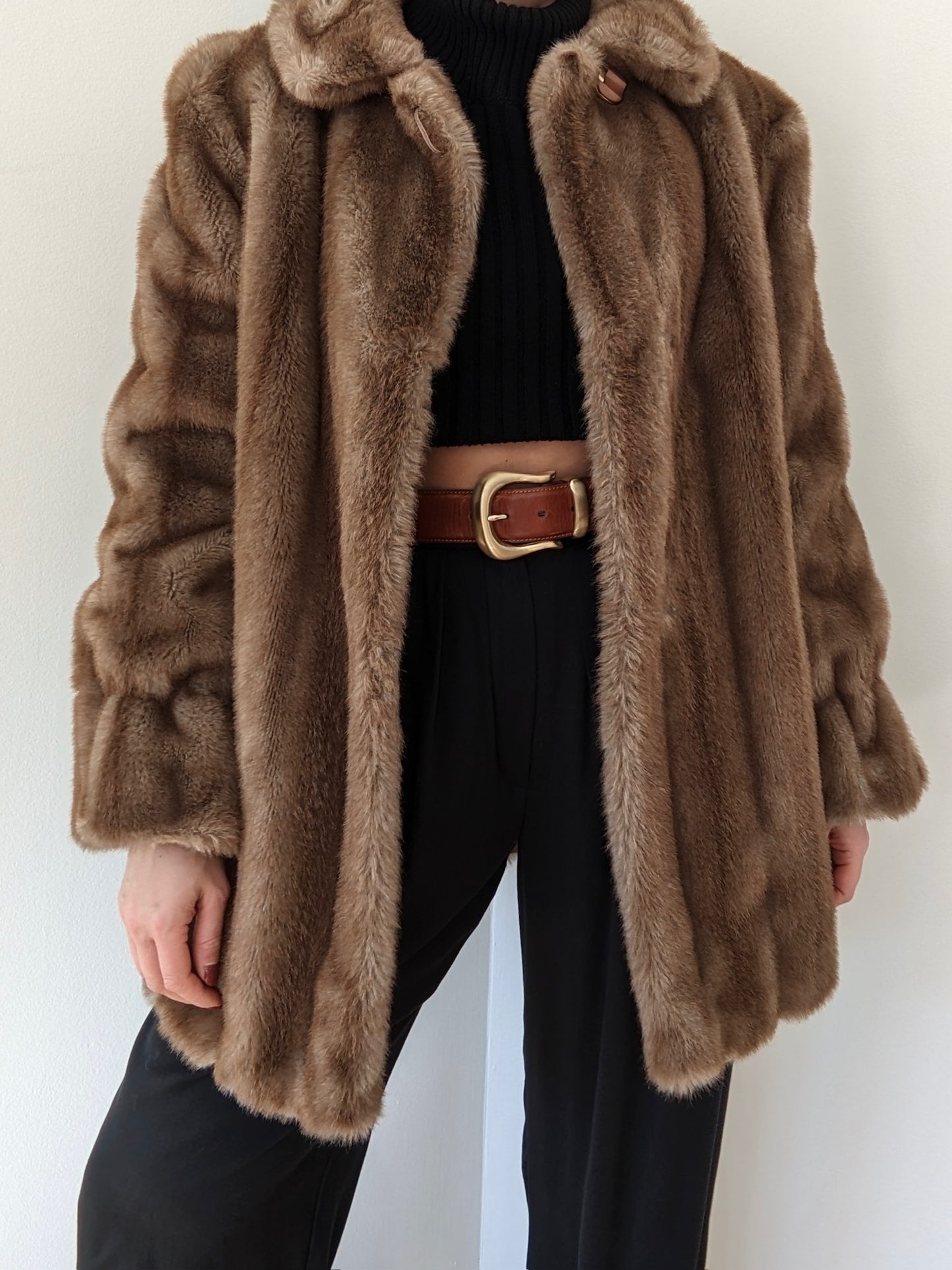 Luxury Vintage Plush Faux Fur Coat