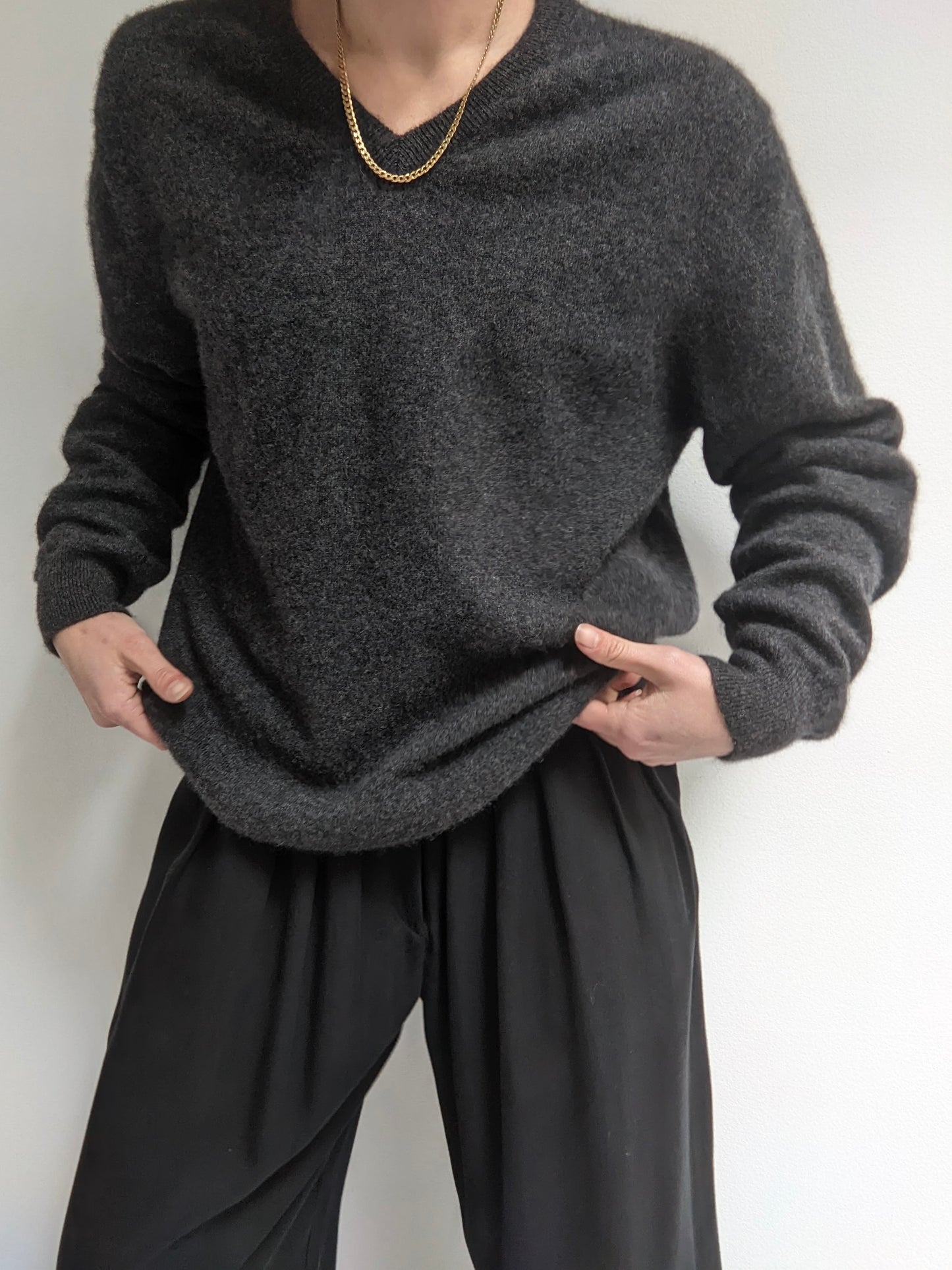 Vintage Charcoal Cashmere Sweater