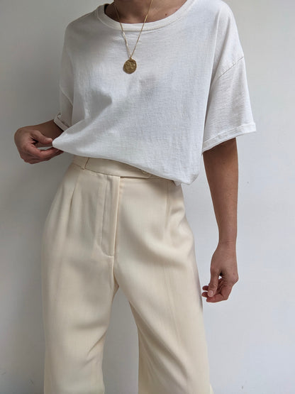 Vintage Buttercream Wool Trousers