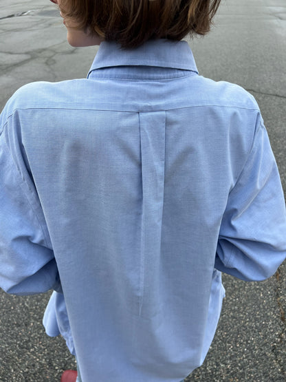 Classic Vintage Blue Cotton Oxford Shirt