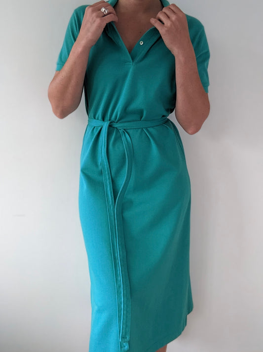 Vintage Belted Cotton Polo Dress