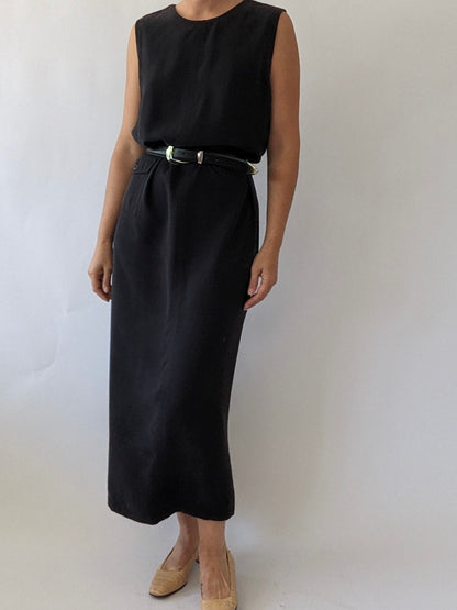 Vintage Faded Black Twilled Market Dress
