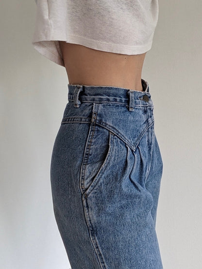 Vintage High-Rise Pleated Denim