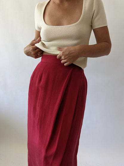 Vintage Jam Silk Wrap Skirt
