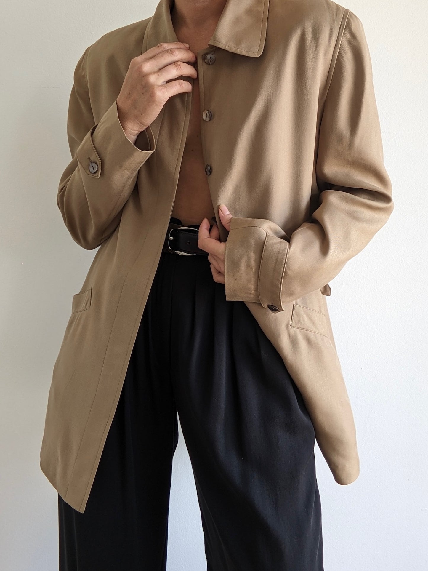 Vintage Toffee Silk Twill Jacket