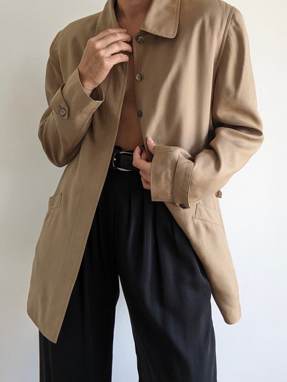 Vintage Toffee Silk Twill Jacket