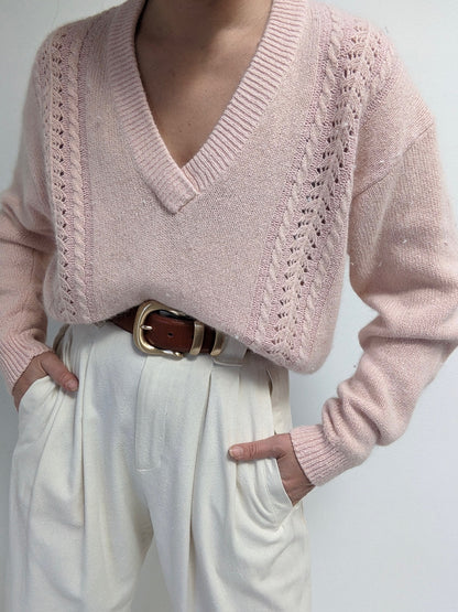 Vintage Blush Angora & Silk Sweater