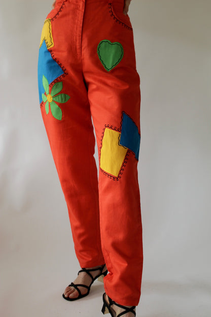 Absolute Favorite Vintage Colorful Appliqué Pants
