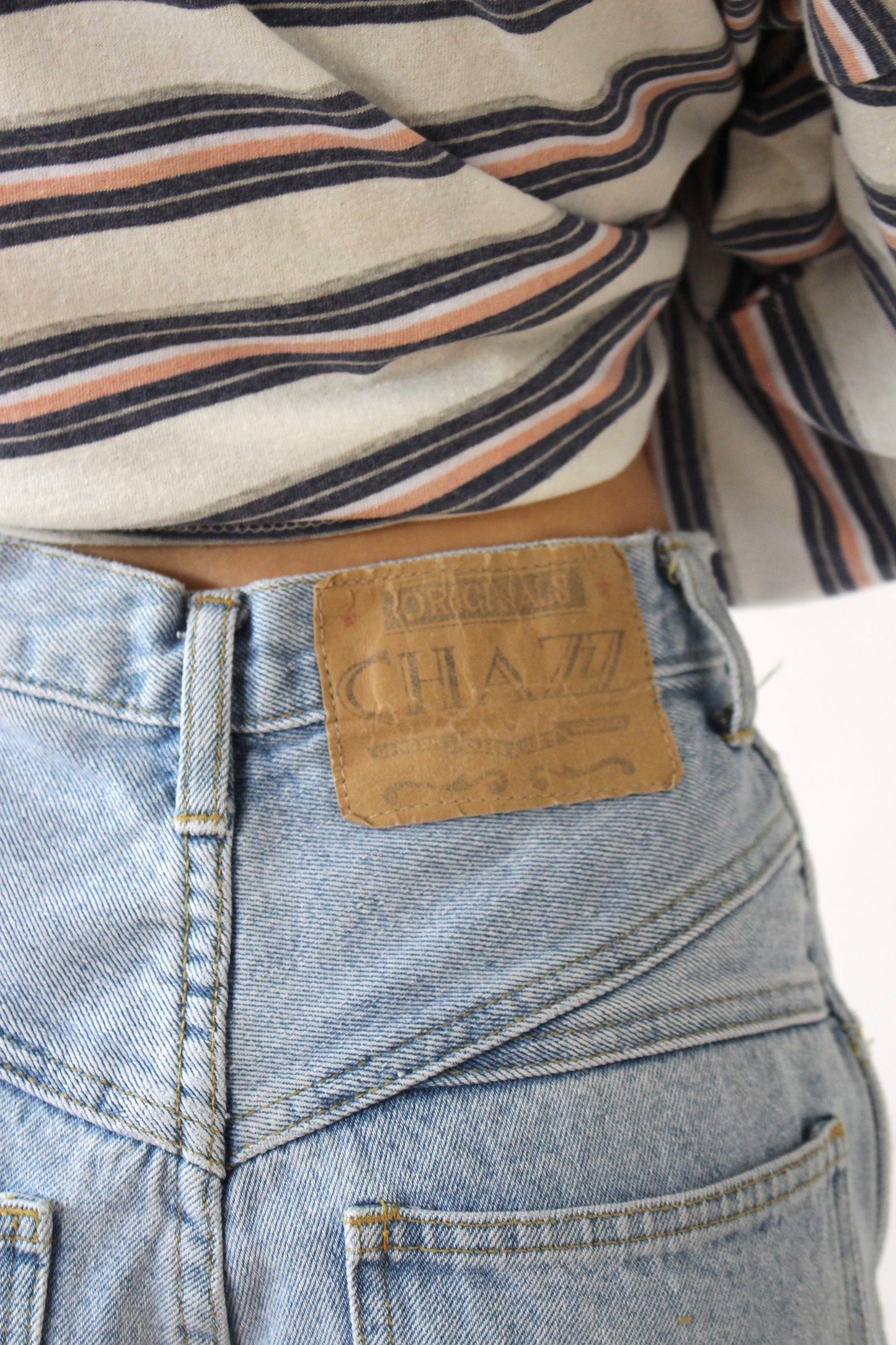 Vintage High-Rise Blue Denim Shorts