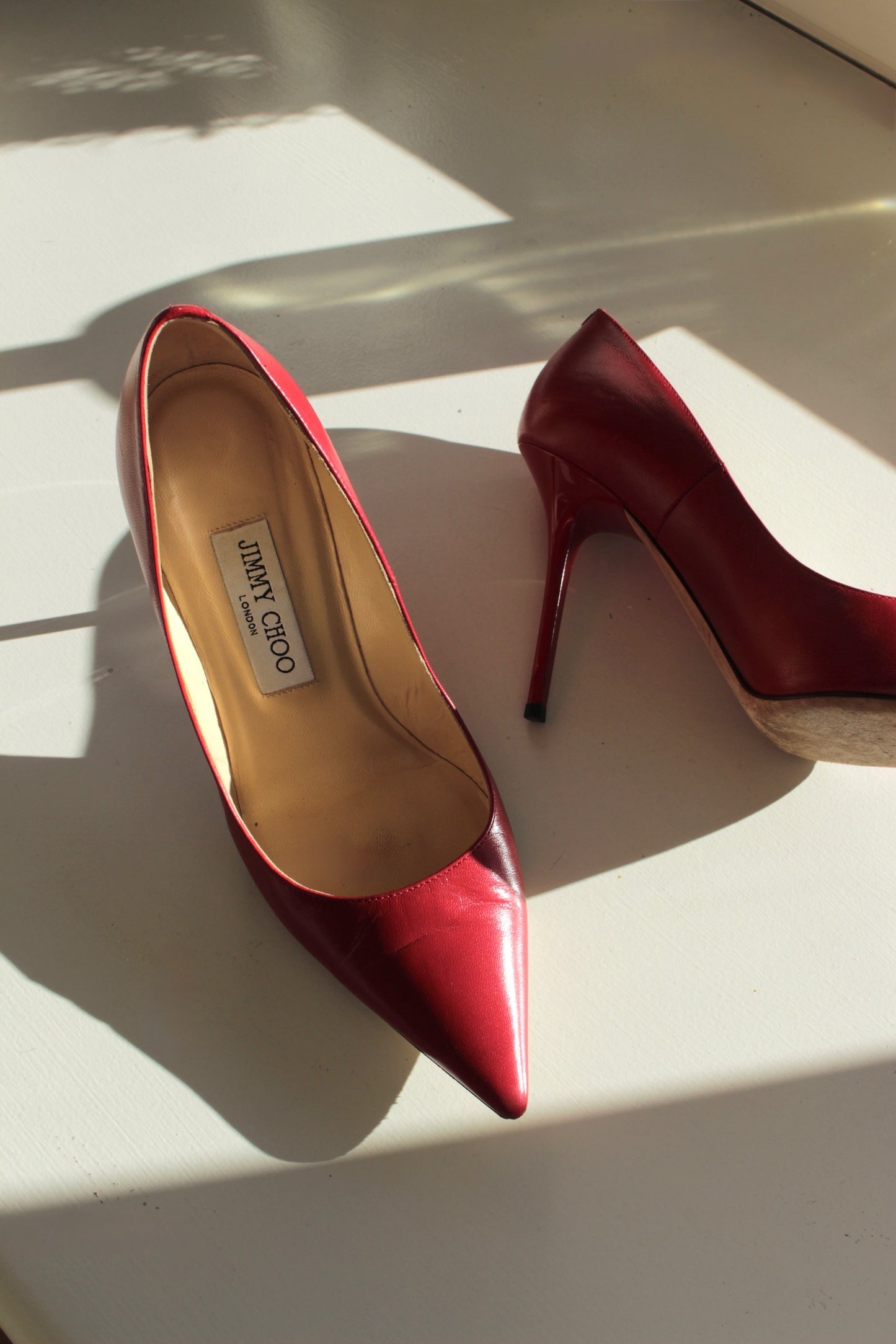 Stunning Jimmy Choo Red Leather Pumps