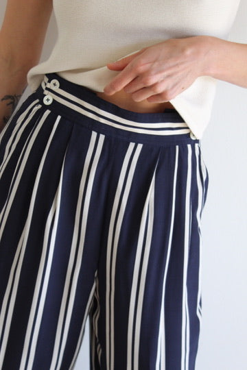 Rare Vintage Striped Silk Wide Leg Pant