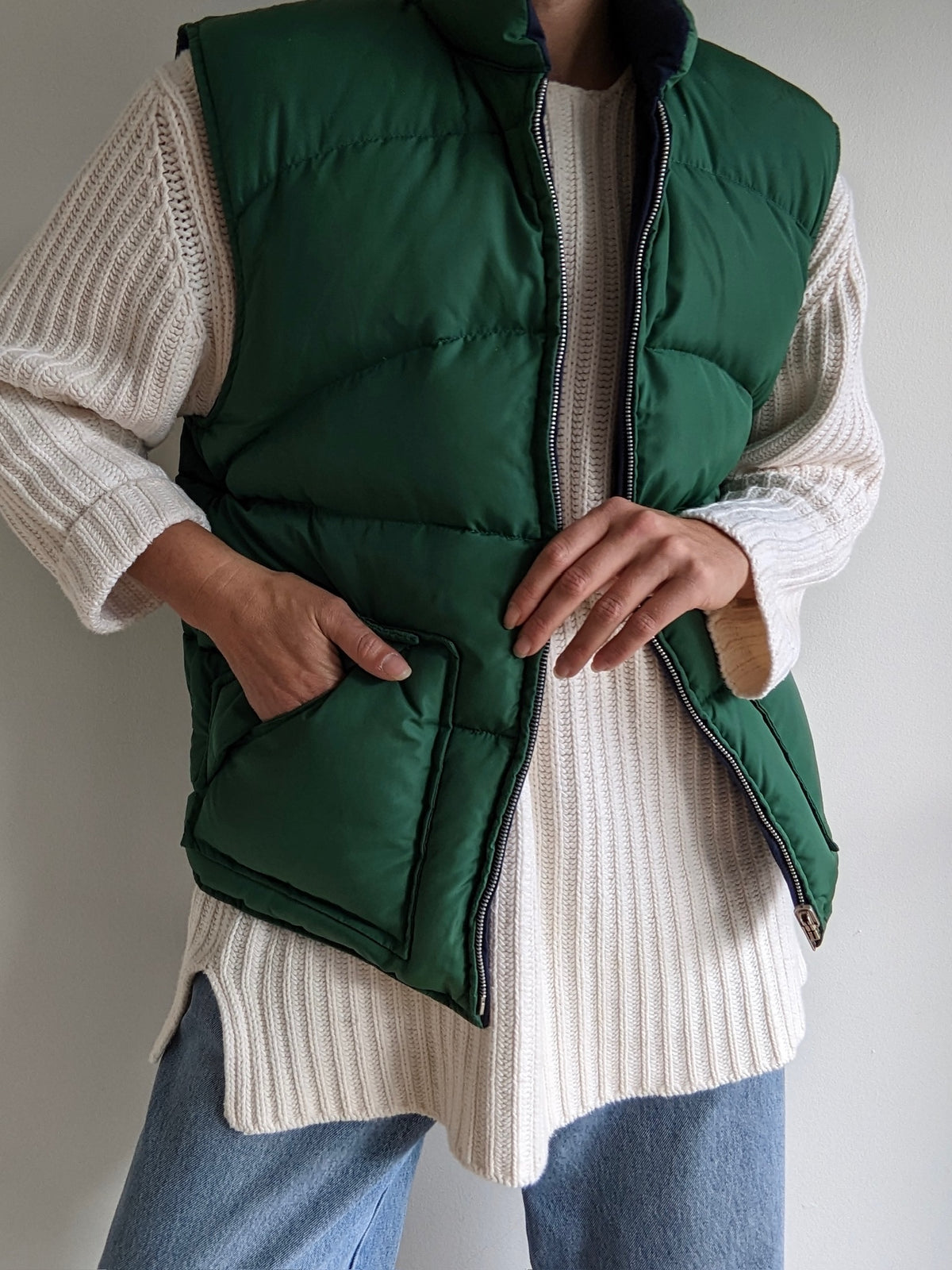 Vintage Reversible Down Puffer Vest