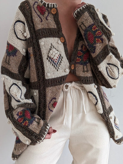 Sweetest Vintage Graphic Wool Cardigan