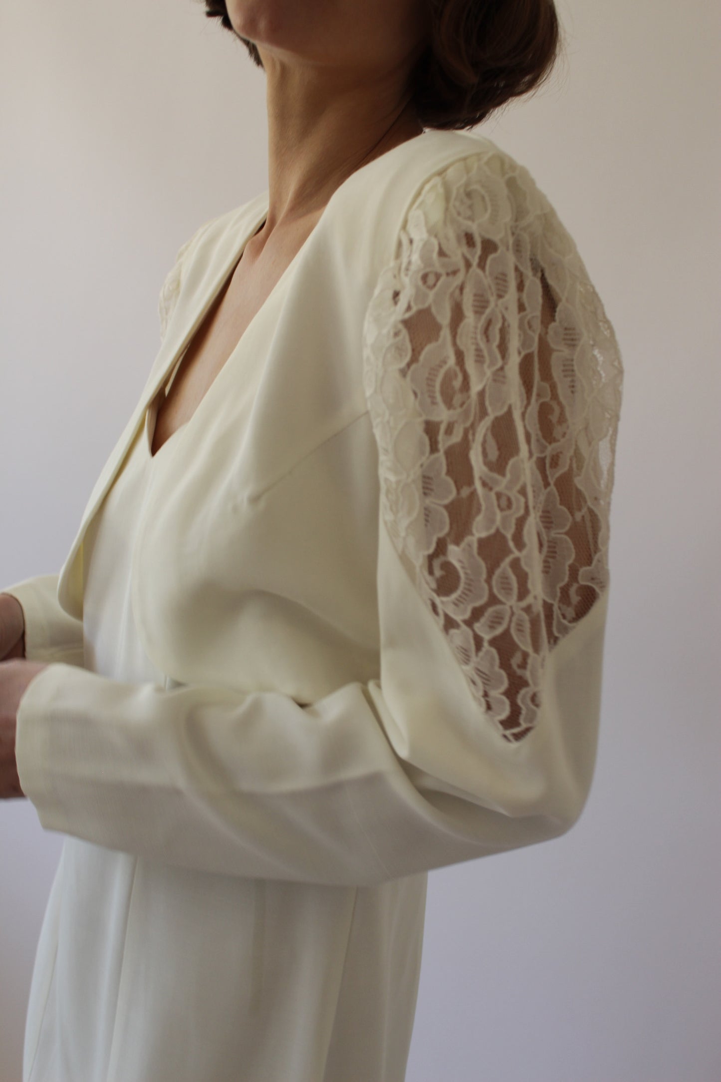 Vintage Vanilla Slip Dress & Lace Bolero Set