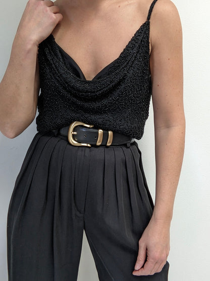 Beautiful Vintage Beaded Silk Top