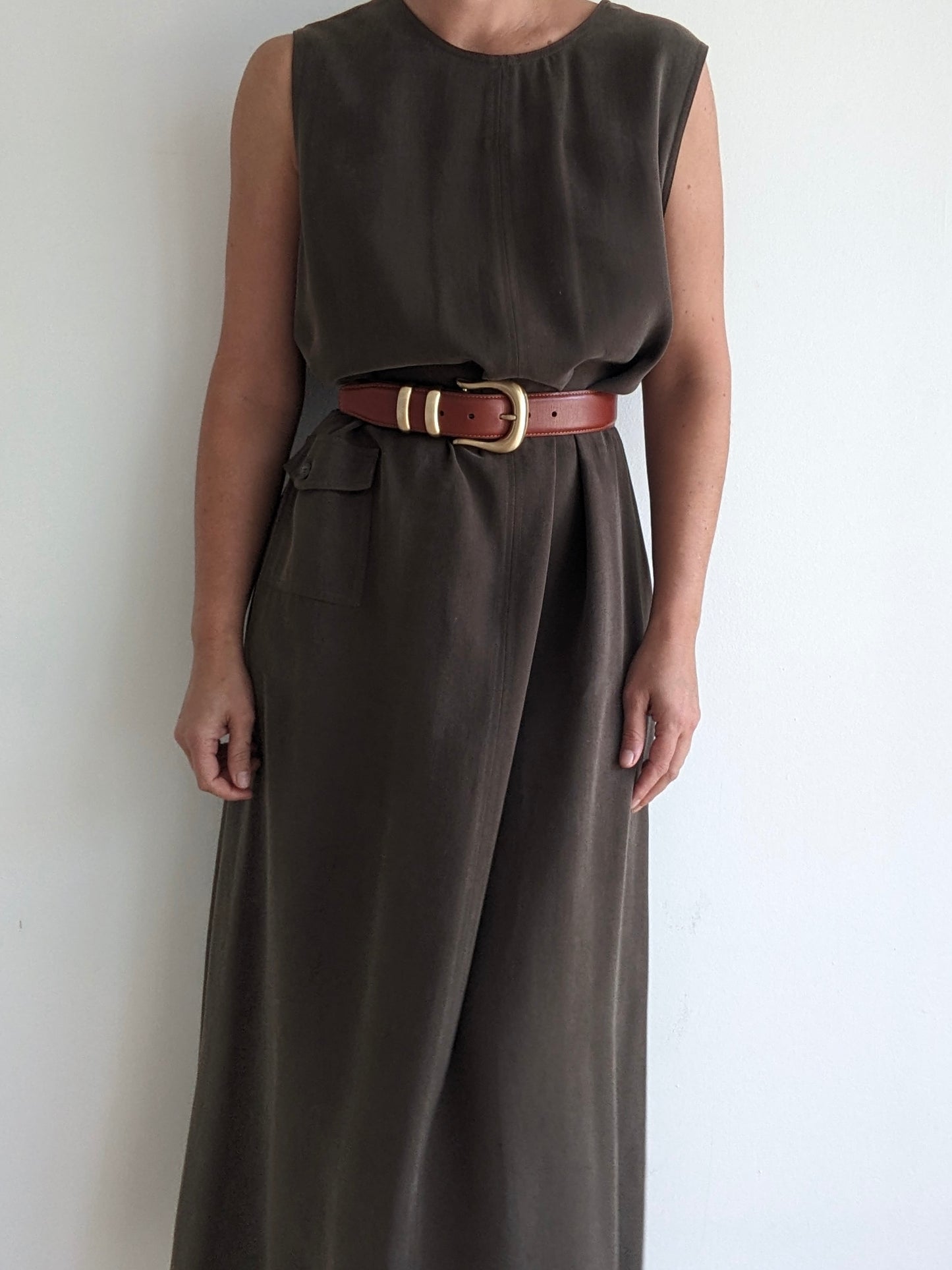 Vintage Olive Twilled Market Dress