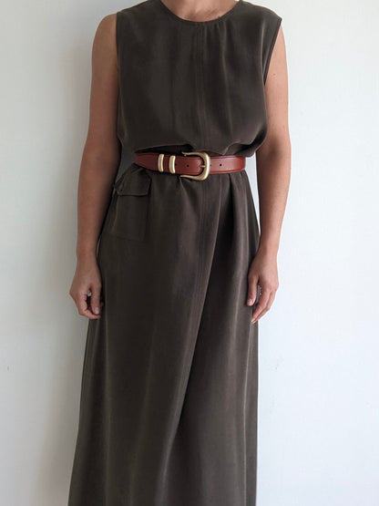 Vintage Olive Twilled Market Dress