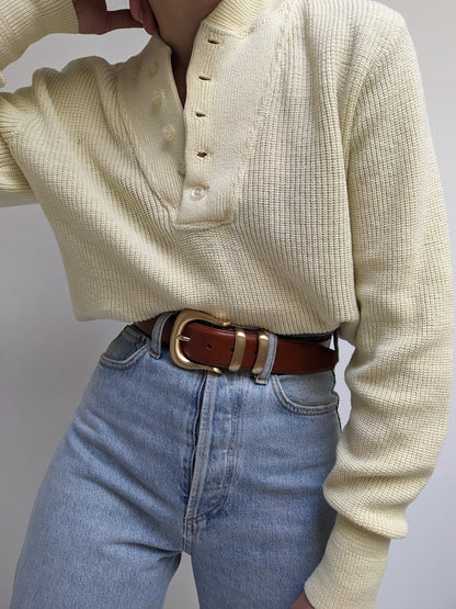 Vintage Butter Cotton Henley