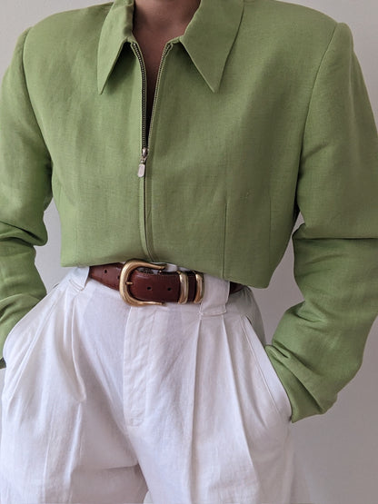 Vintage Kiwi Linen Jacket