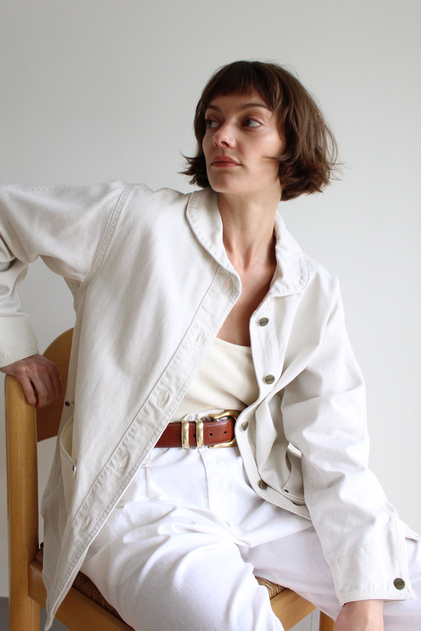 Vintage Bone Cotton Chore Coat