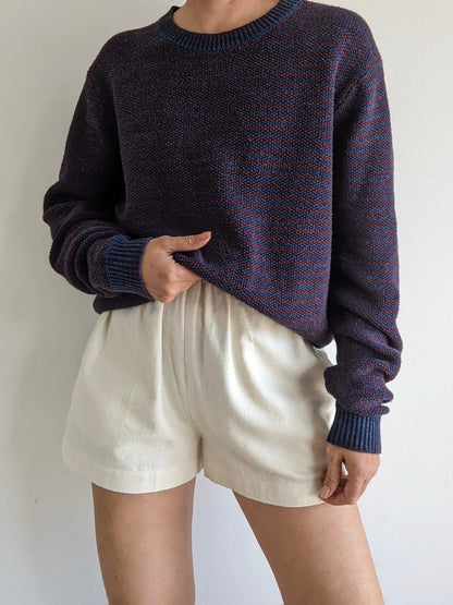 Vintage Striped Seed Stitch Sweater