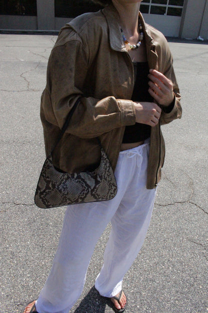 2000s Snake-Embossed Leather Purse
