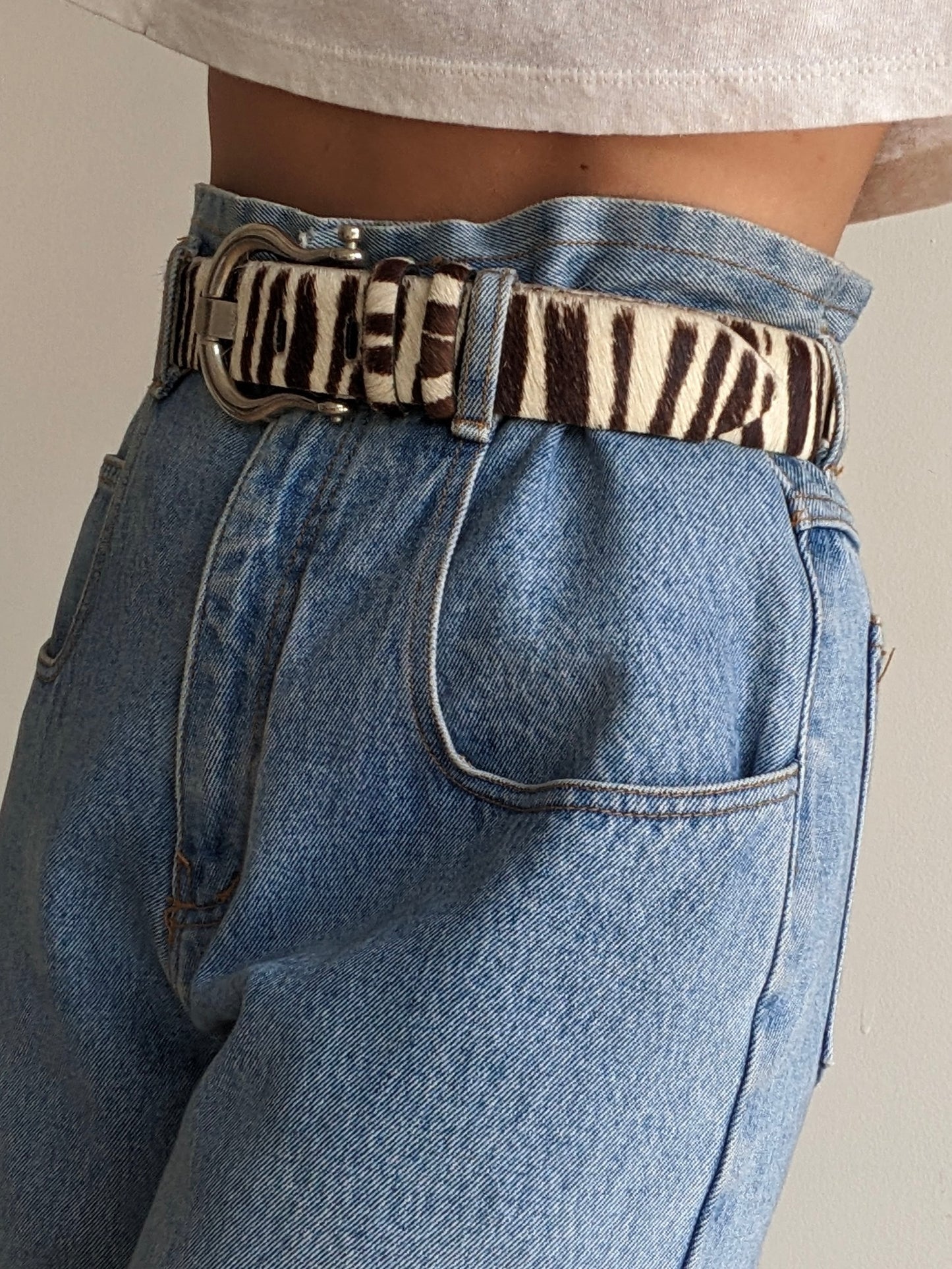 Rare Vintage Zebra-Printed Pony Hair Belt