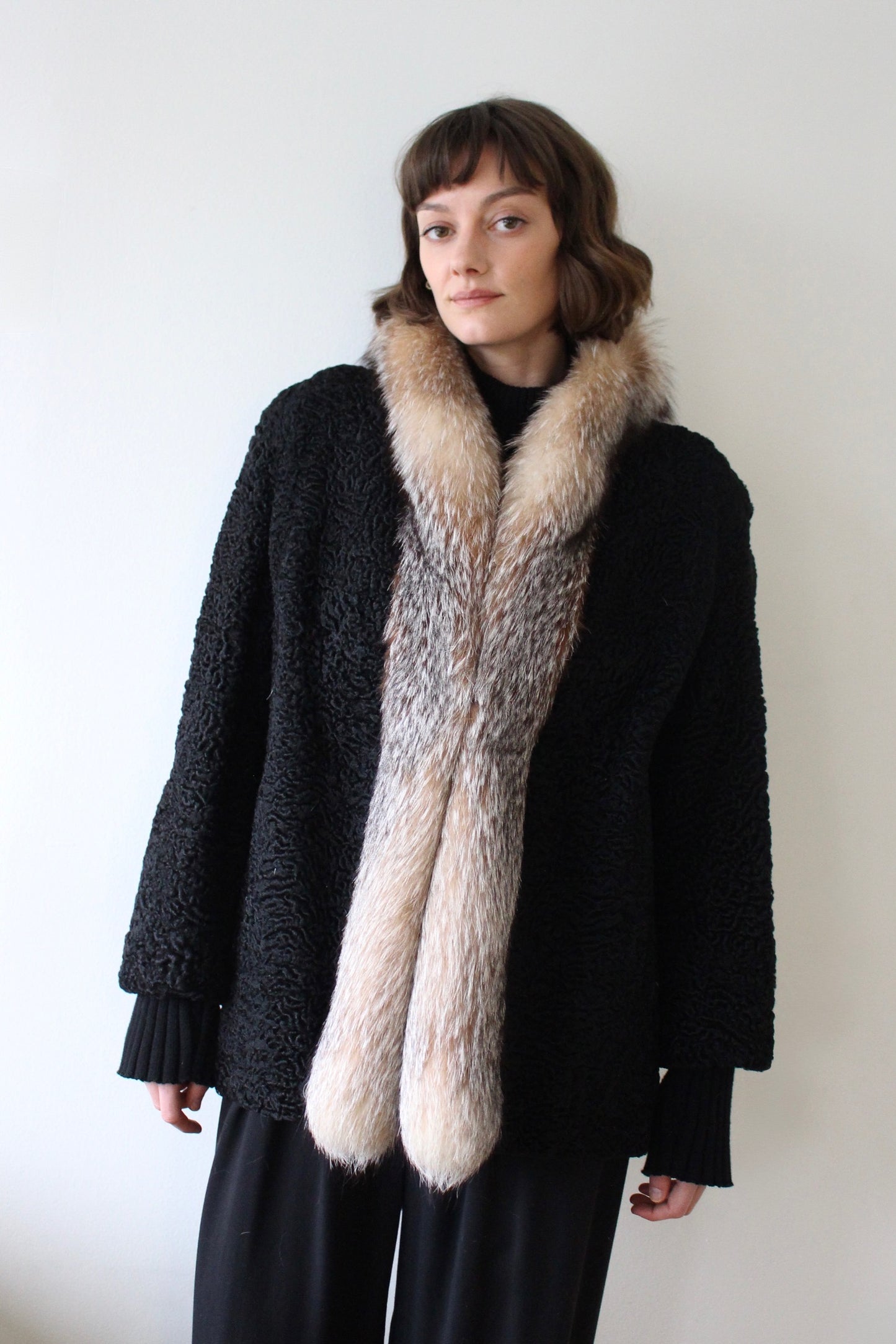 Stunning Vintage Fur-Trimmed Persian Lamb Coat