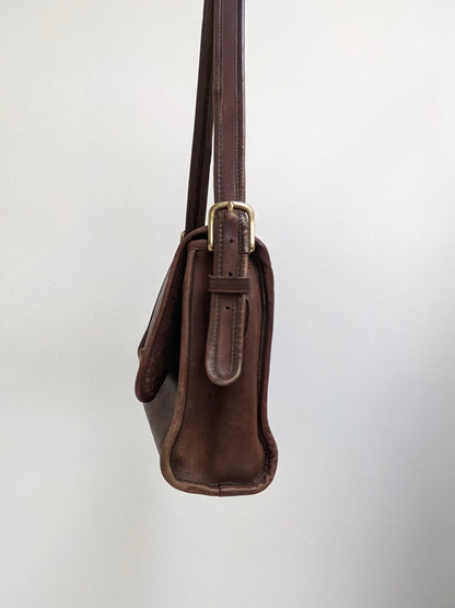 Vintage Faded Walnut Leather Coach Purse