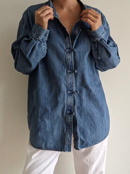 Favorite Vintage Denim Knot Closure Button Down