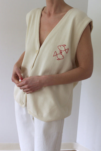 Wilson Embroidered Pima Cotton Vest