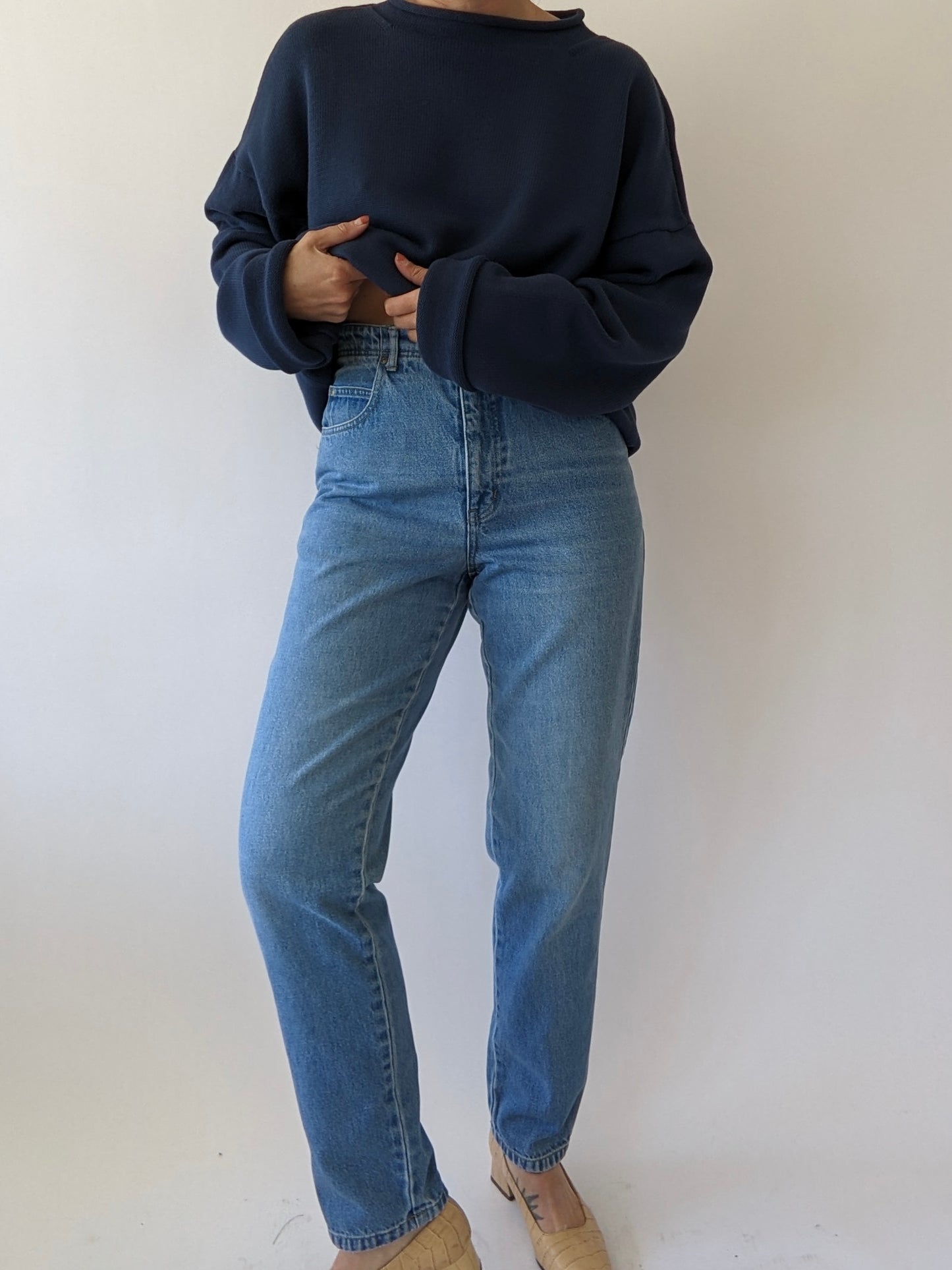 Vintage Faded Blue Denim