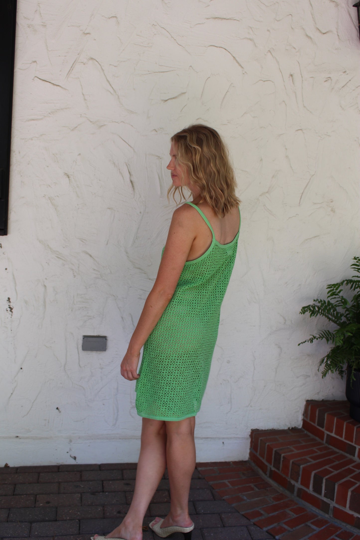 Vintage Kiwi Netted Tank Dress