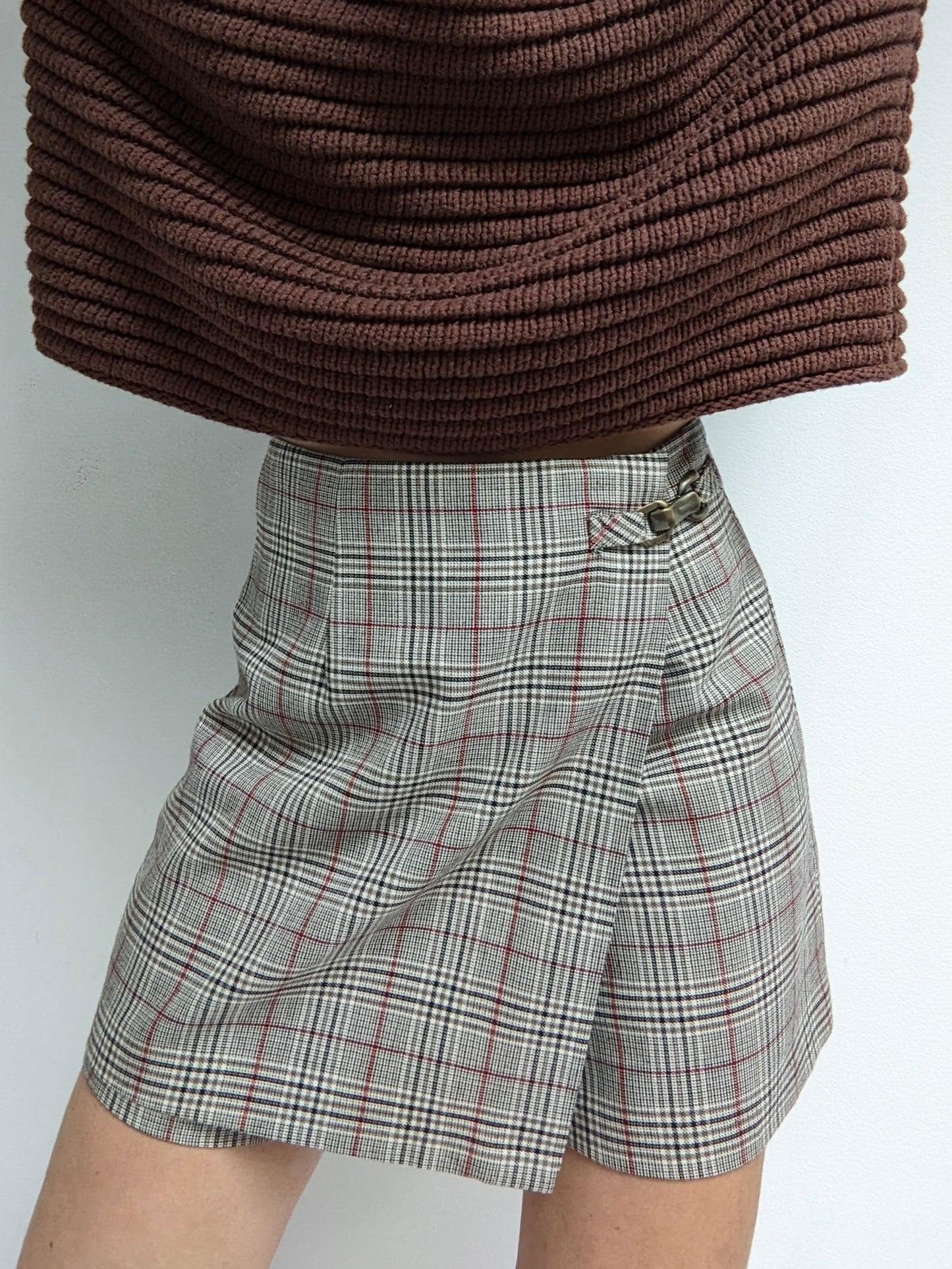 90s Plaid Mini Skort