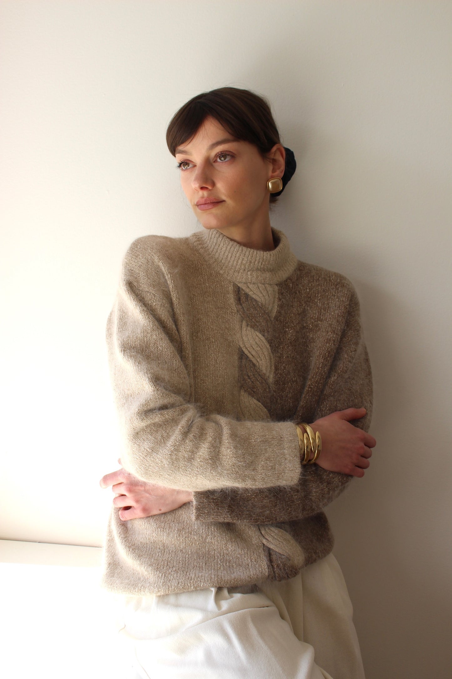 Vintage Two-Toned Silk & Angora Sweater
