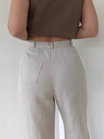 Vintage Oat Woven Linen Pants