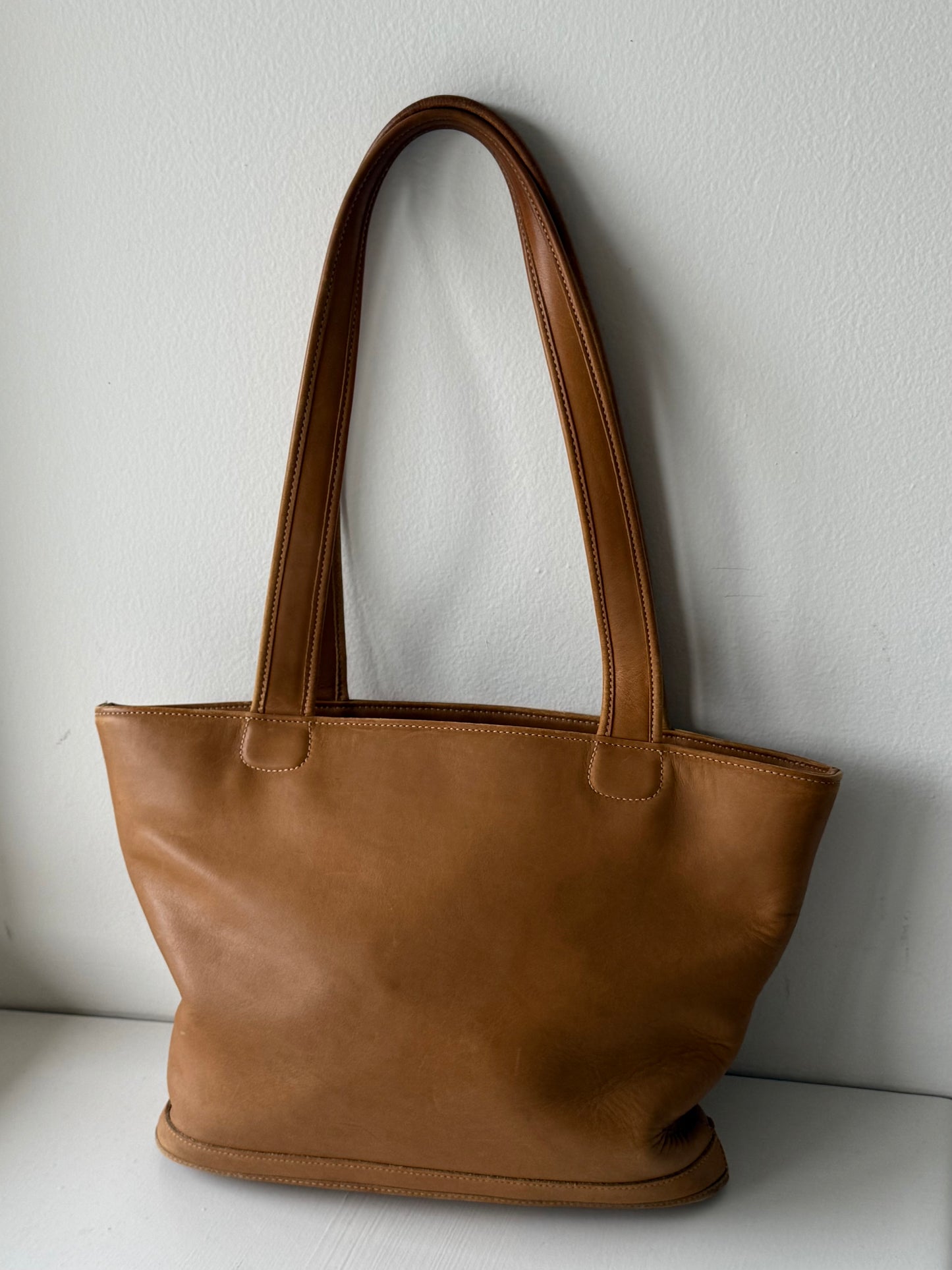 Vintage Coach British Tan Leather Tote