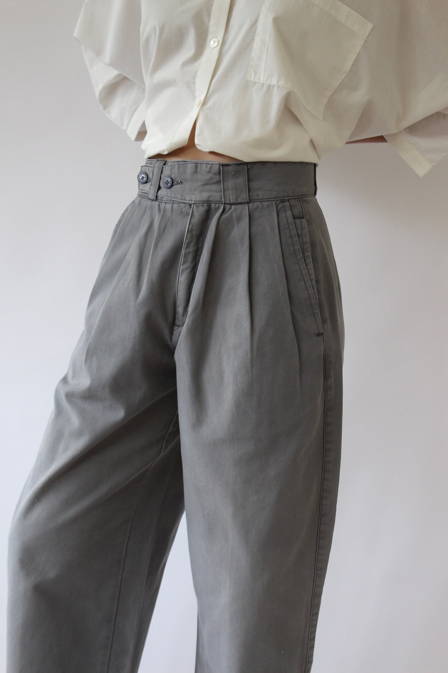 Vintage Slate Wide-Leg Trousers