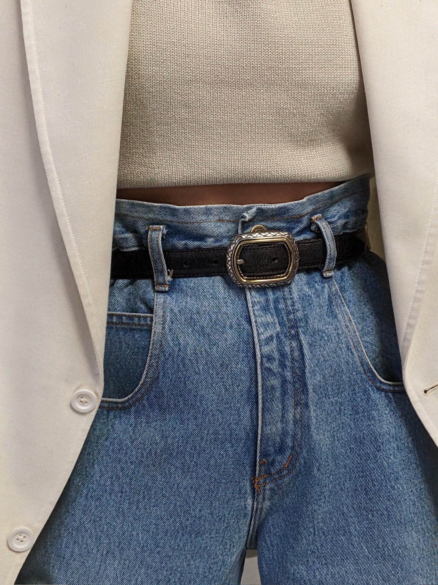 Amazing Vintage Segmented & Reversible Leather Belt